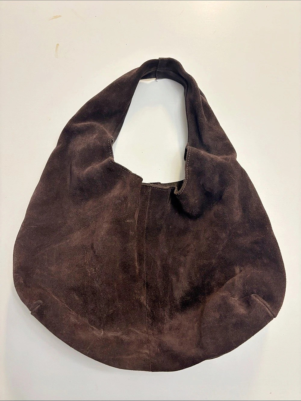 Brown Suede Hobo Bag